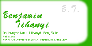 benjamin tihanyi business card